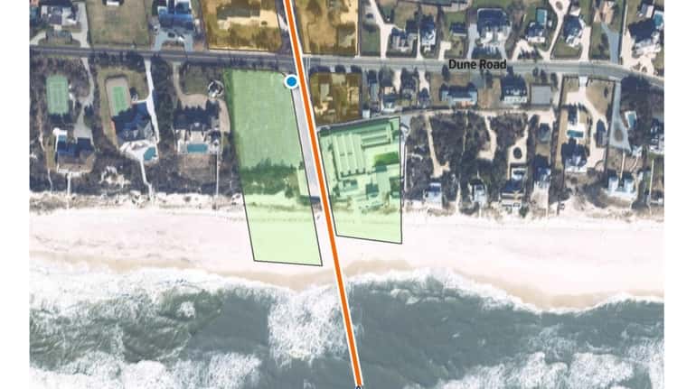 Southampton Town officials are considering burying a pipe under Dune Road to...