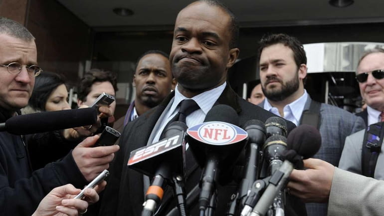 NFL Players Association executive director DeMaurice Smith speaks as he...