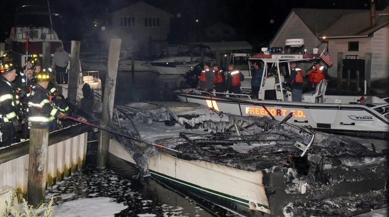 The Wantagh and Freeport fire departments responded to a boat...