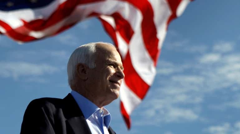 Then-Republican presidential candidate Sen. John McCain (R-Ariz.) speaks at a...