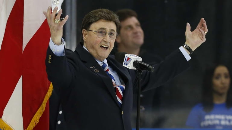 John Amirante signs the national anthem at Madison Square Garden...