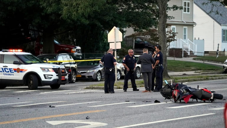Nassau police at the scene of a serious crash involving...