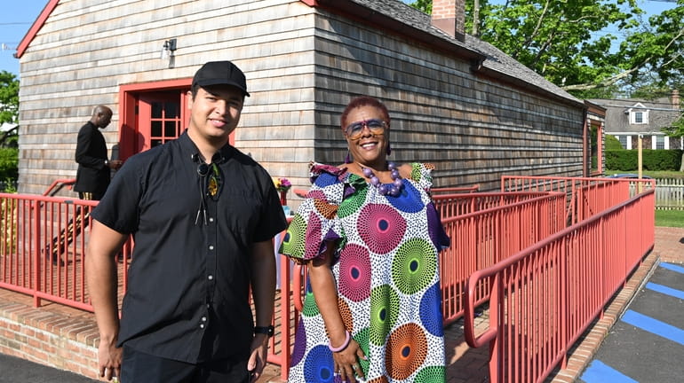 Jeremy Dennis, curator of the "BIPOC Experience" exhibit, and Brenda Simmons,...
