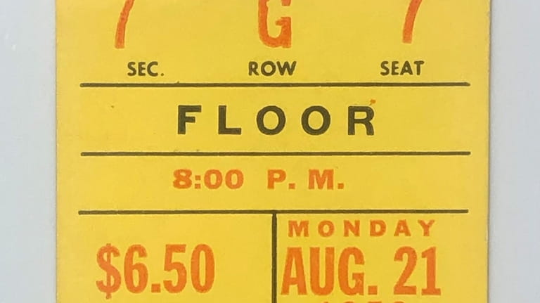 Ticket stub for The Beach Boys/Kinks' 1972 concert at Nassau...