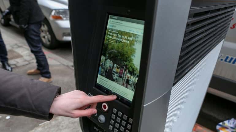 A LinkNYC kiosk, located at 3rd Ave. and 15th street...
