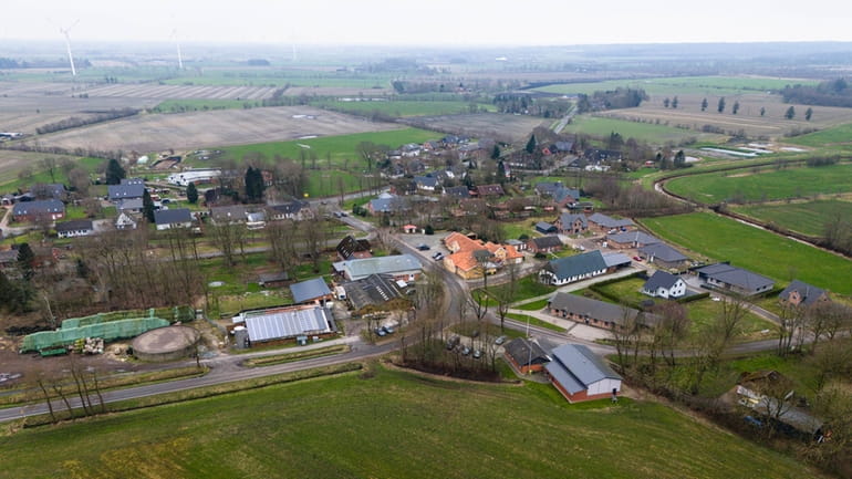 The village Sprakebuell, Germany, is shown in an aerial photo...