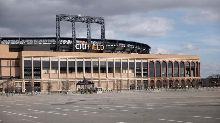 An empty Citi Field on Monday afternoon after the MLB...