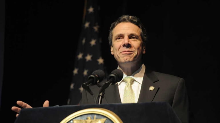 Gov. Andrew Cuomo speaks at Molloy College to talk about...