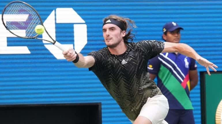 Stefanos Tsitsipas in his Round 1 match against Andy Murray...