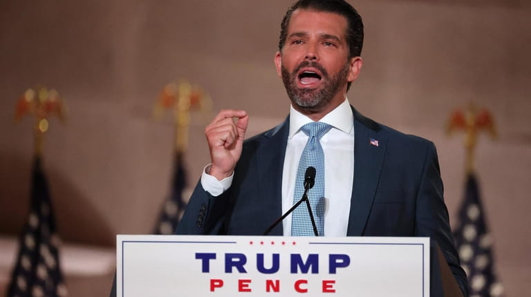 Donald Trump Jr. in his prerecorded Monday address to the...