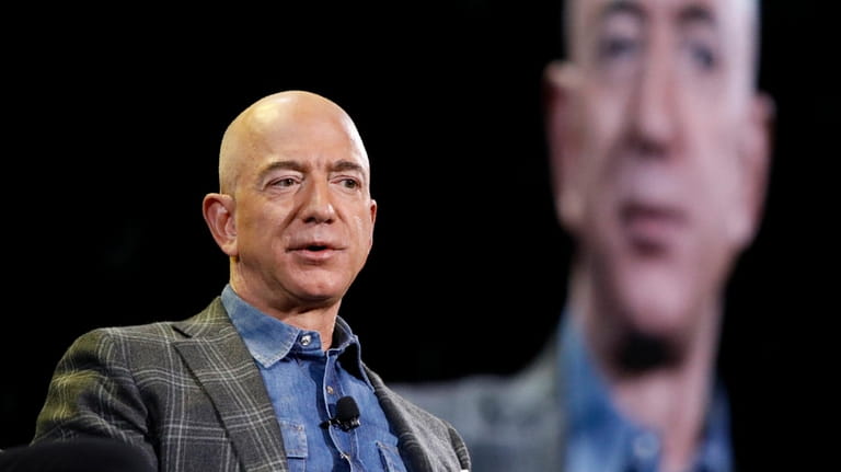 Amazon CEO Jeff Bezos speaks at the Amazon re:MARS convention...