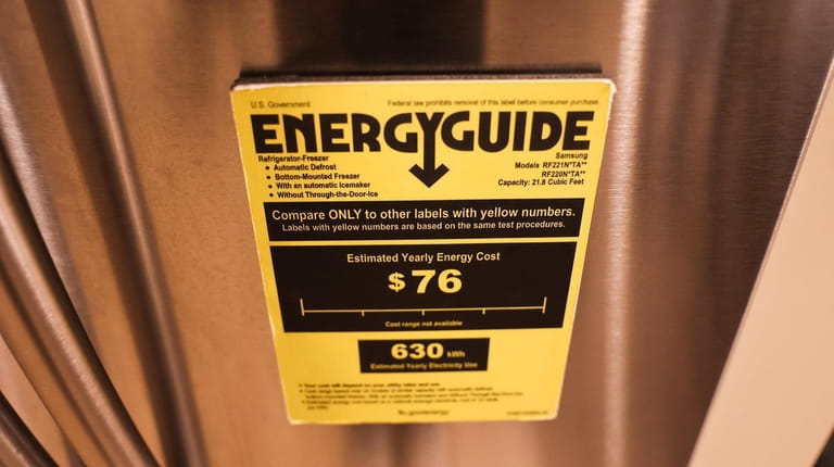 An energy guide decal on an appliance in the Smart...