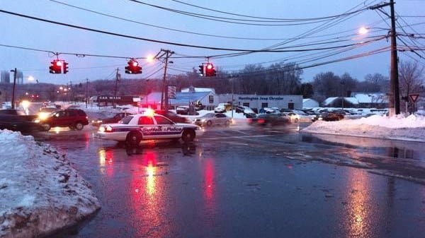 Ice makes for treacherous travel conditions at Jericho Turnpike and...