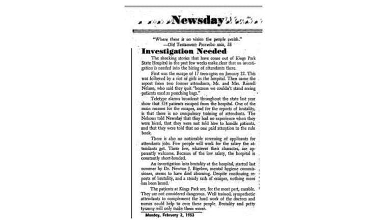 The Newsday editorial from Feb. 2, 1953.