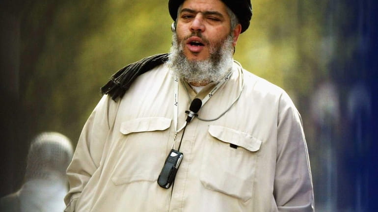British Imam Abu Hamza al-Masri in London in 2004.
