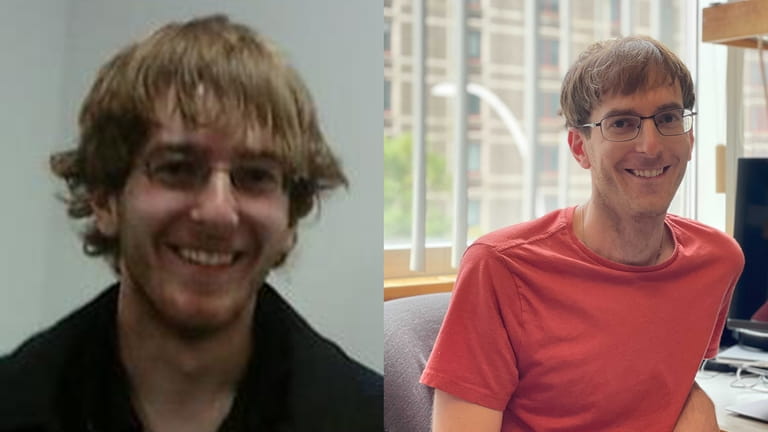 Casey Vieni in 2012, left, and now.