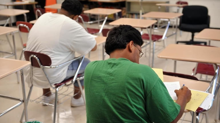 Students take a Regents exam at school in 2008.
