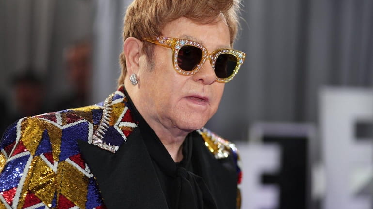 Elton John attends the 60th Annual Grammy Awards at Madison...