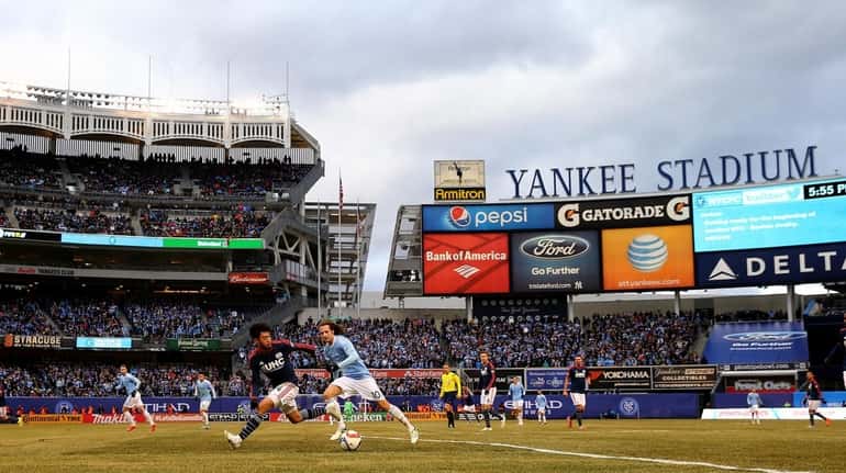 New York City FC faces the New England Revolution during...