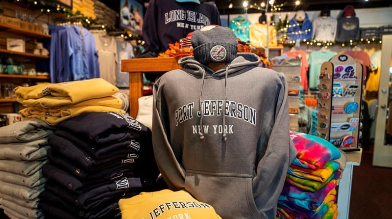 Port Jefferson hoodie and knit beanie with Long Island embroidery...