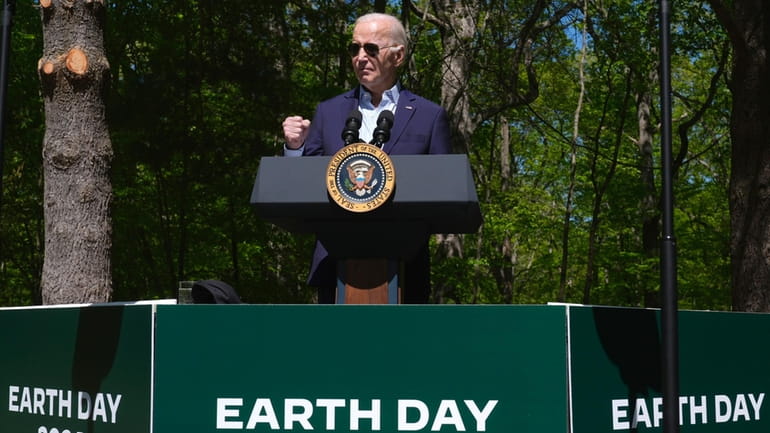 President Joe Biden speaks at Prince William Forest Park on...