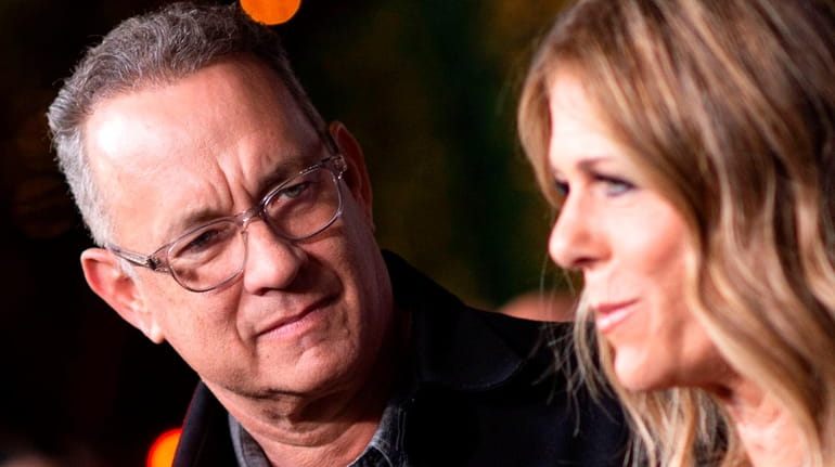 Tom Hanks and his wife Rita Wilson, pictured in Los...