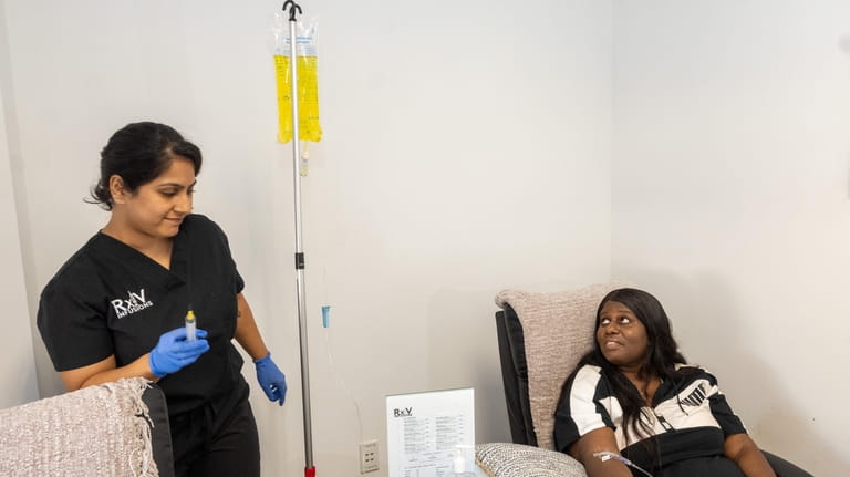 Pamela Roberts getting an infusion at RxIV Infusions in West...