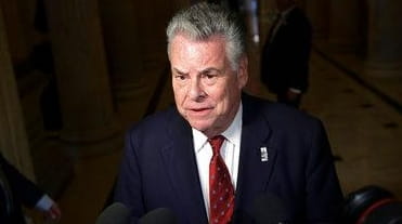 Rep. Peter King speaks with reporters Nov. 16, 2017, on...