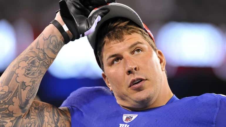 David Diehl of the New York Giants during a game...