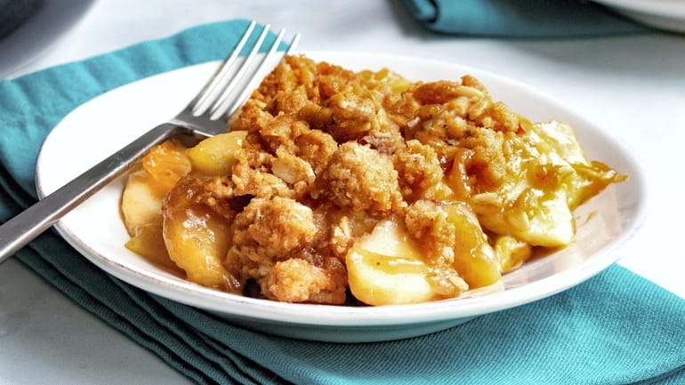Apples and cinnamon baked with an oatmeal-brown sugar topping. (September...