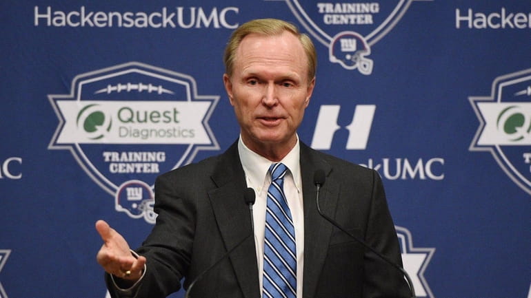 Giants president and chief executive officer John Mara speaks during...