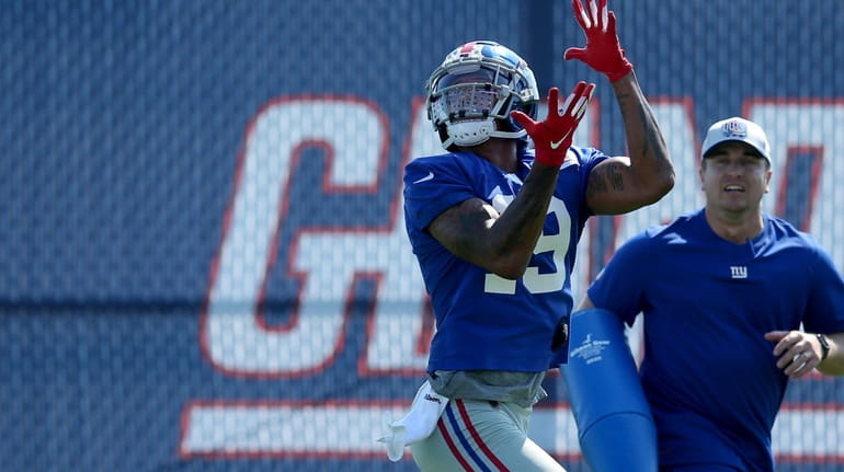 New York Giants wide receiver Kenny Golladay catches a pass during...