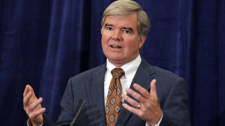 NCAA president Mark Emmert during a news conference in Indianapolis....