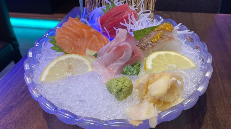 An icy, appetizer-sized platter of sashimi at Izumi Sushi & Hibachi...