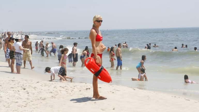 A file photo of lifeguard Kelly Lester keeping a watchful...