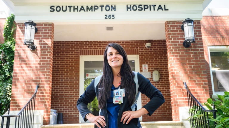 Samantha Warasila, a charge nurse at Stony Brook Southampton Hospital,...