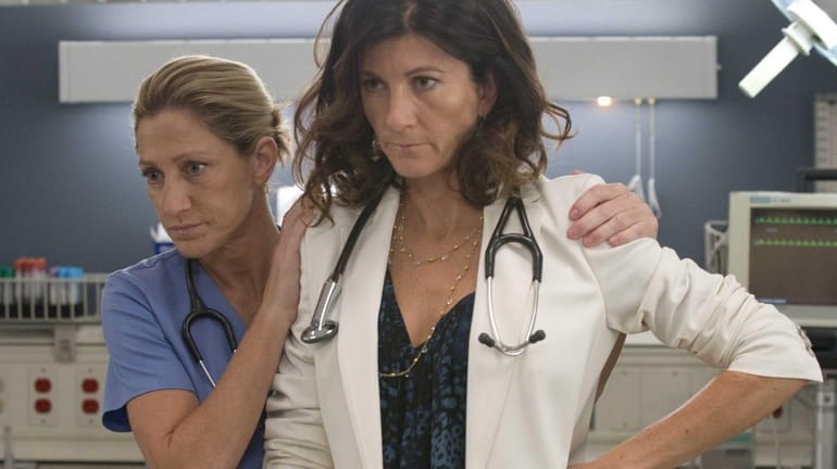 Edie Falco as Jackie Peyton and Eve Best as Dr....