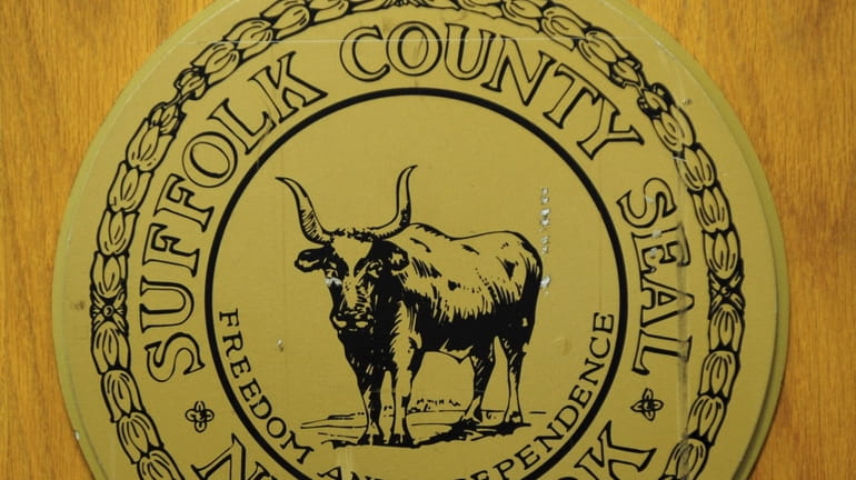 A view of the Suffolk County seal.