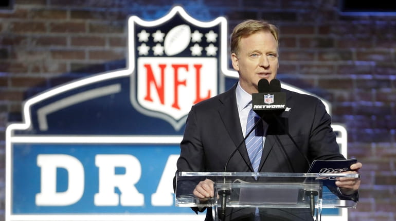 NFL Commissioner Roger Goodell speaks ahead of the first round...