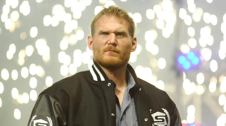 Josh Barnett is introduced to the crowd at the Izod...