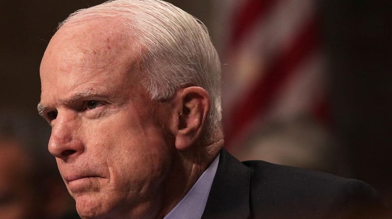 Sen. John McCain (R-Ariz.) during a hearing before the Senate...