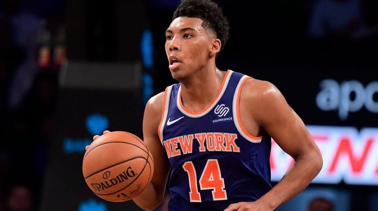 Allonzo Trier of the New York Knicks on Oct. 3,...