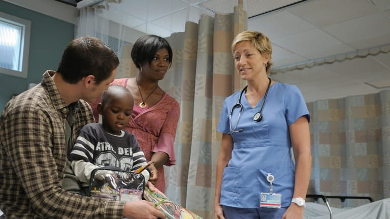 Edie Falco (right) in a 2010 episode of "Nurse Jackie."