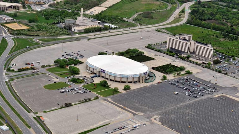 An aerial view of the Nassau Coliseum that opened May...