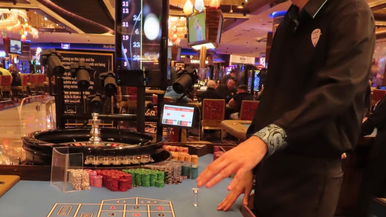 A dealer conducts a game of roulette at the Hard...