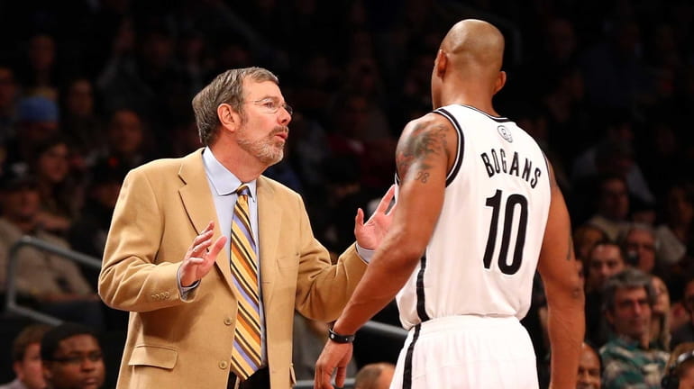 Interim head coach P.J. Carlesimo of the Brooklyn Nets talks...