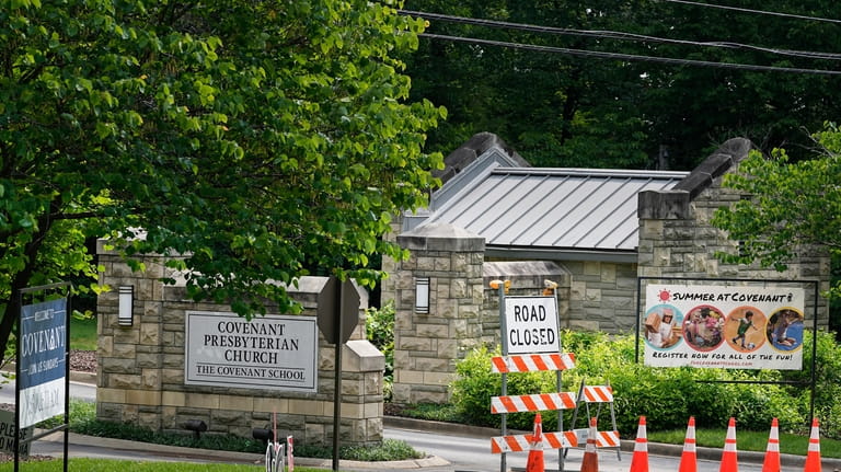 An entrance to The Covenant School is seen Wednesday, May...
