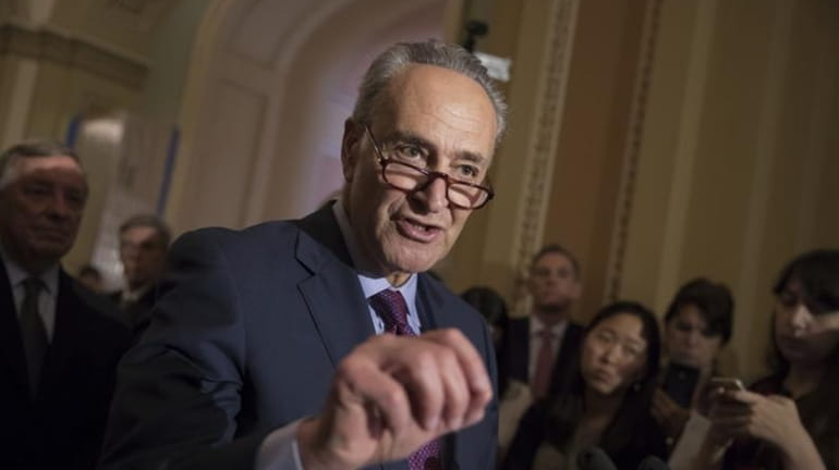 Senate Minority Leader Charles Schumer is seen on Tuesday, May...