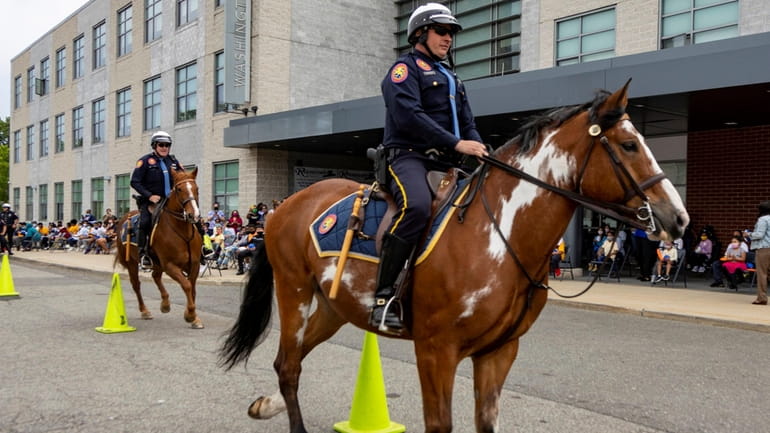 Members of the Nassau County Police Department's Mounted Unit in...