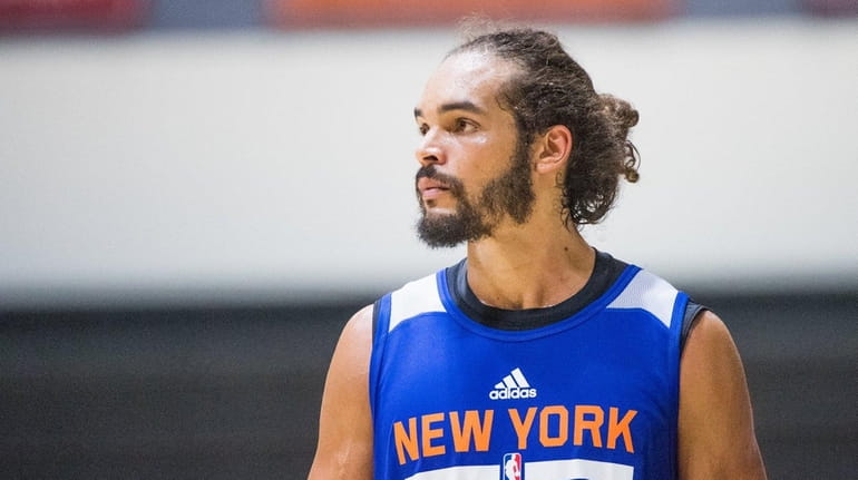 Knicks center Joakim Noah during practice at the West Point...